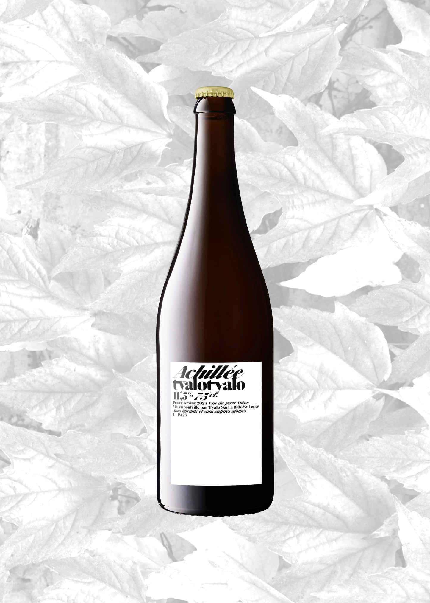 Bouteille de vin naturel orange petite arvine suisse