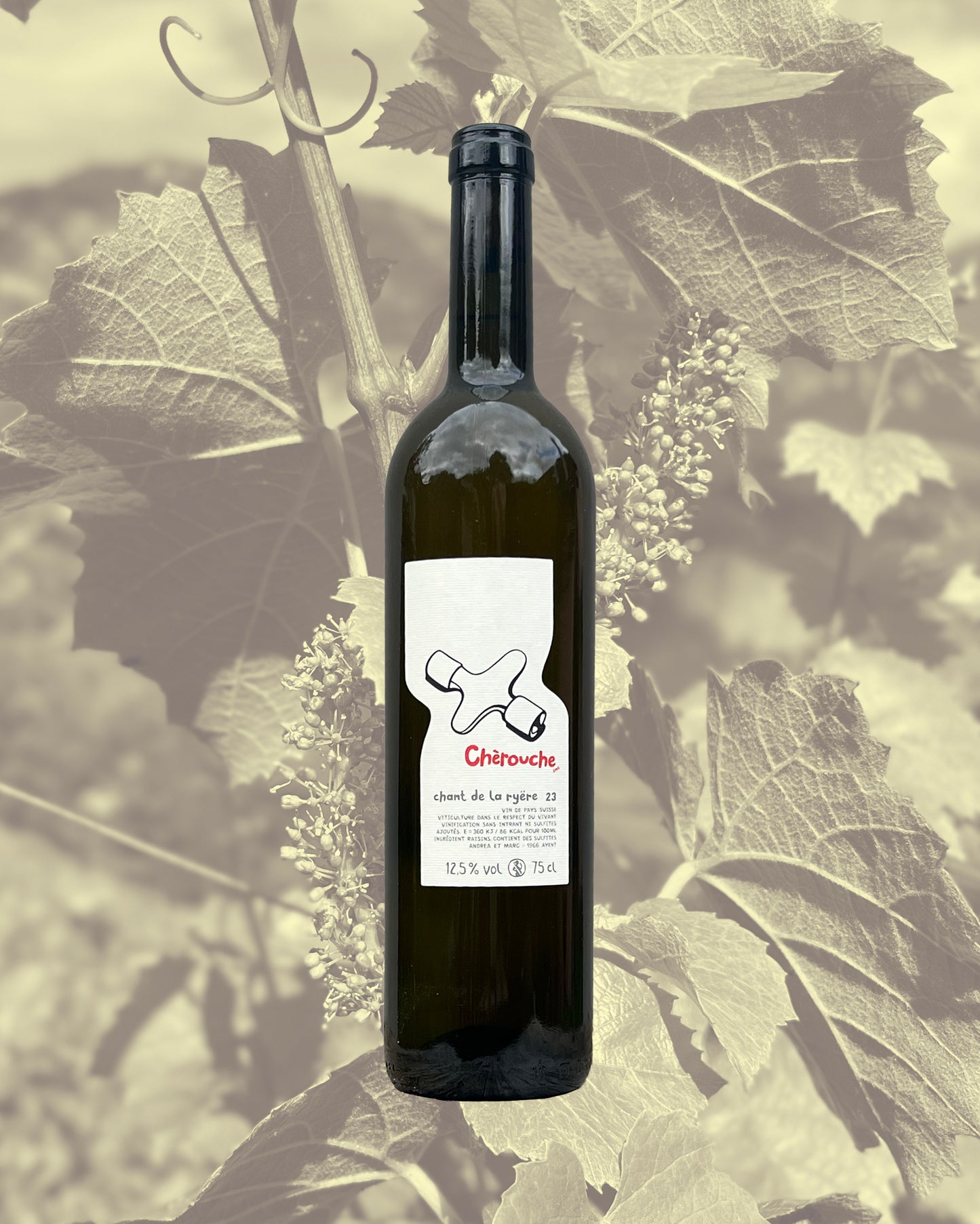 Bouteille de vin blanc du valais de chez Chèrouche