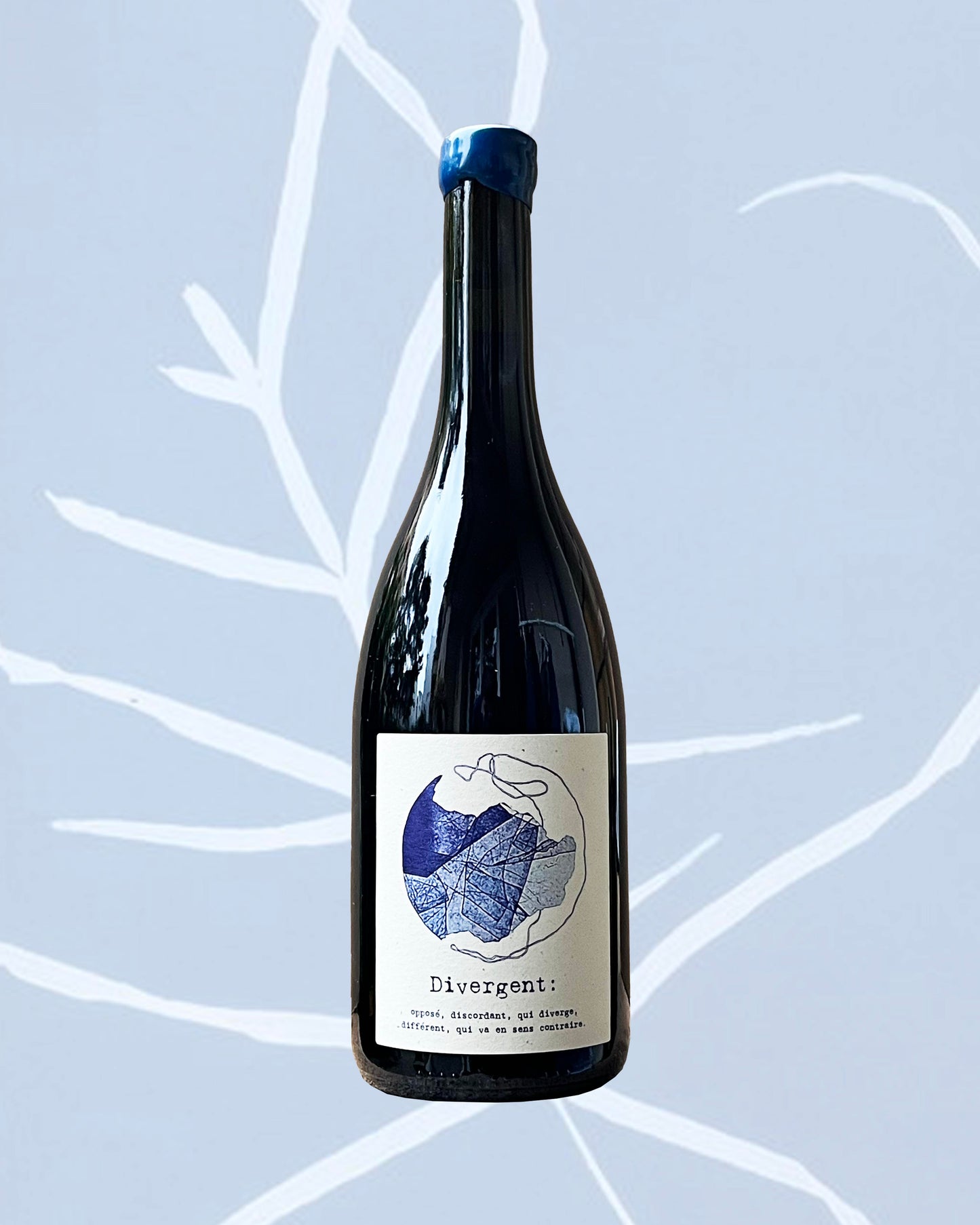 Bouteille de vin rouge du jura gamay ether créatif dsivergent