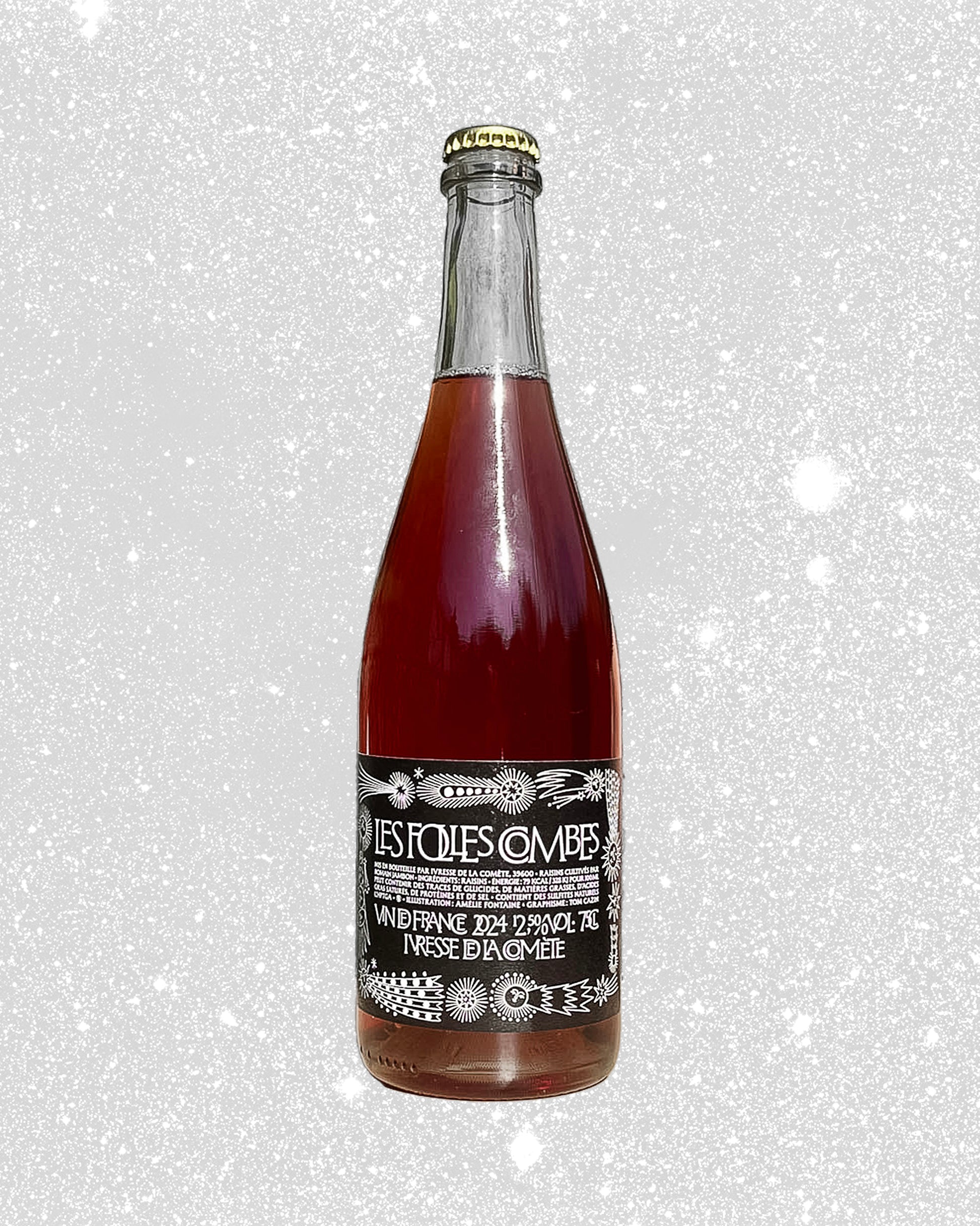 Bouteille de pétillant naturel de gamay vin naturel jura 