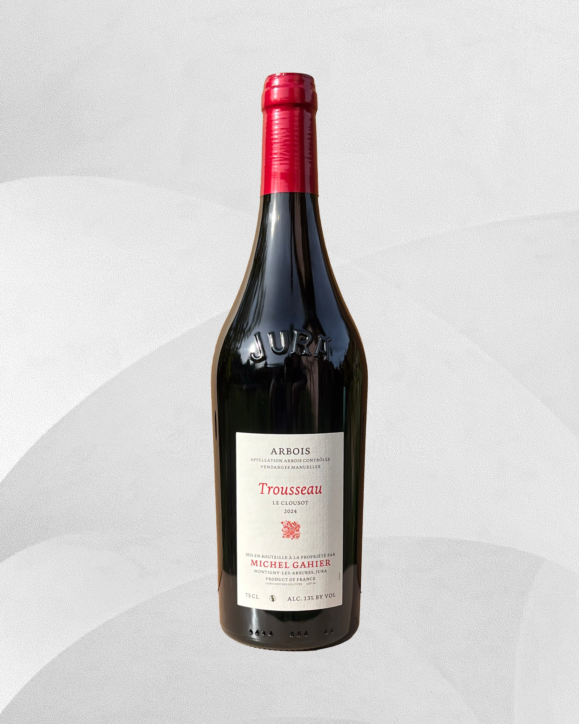 Bouteille de vin rouge du Jura trousseau michel gahier